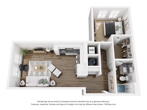 1 bed 1 bath C | 726 Sq. Ft. at The Merchant Apartments, Charleston, SC